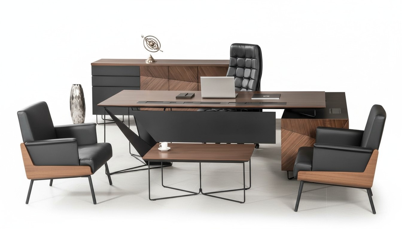 Eckschreibtisch Büro Einrichtung Chef Zimmer Möbel Design Schreibtische Möbel