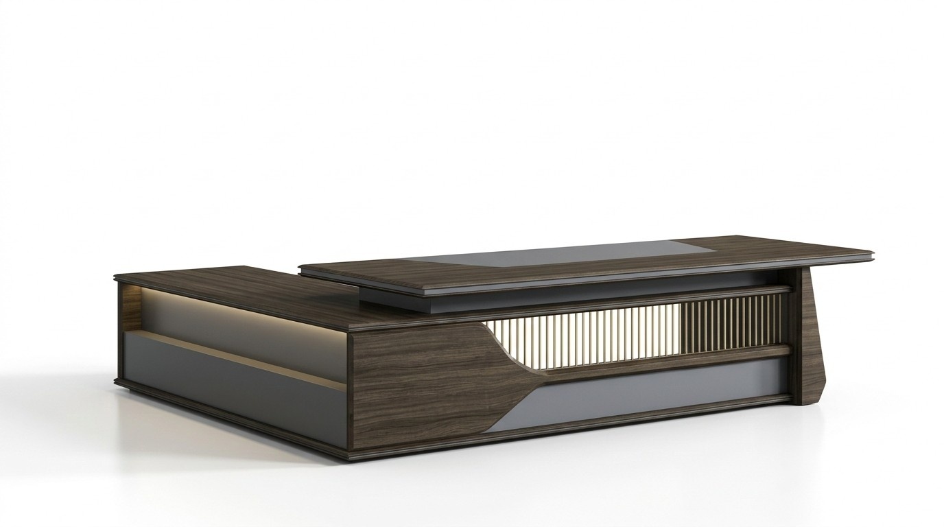 Eckschreibtisch Büro Einrichtung Chef Zimmer Möbel Design Schreibtisch