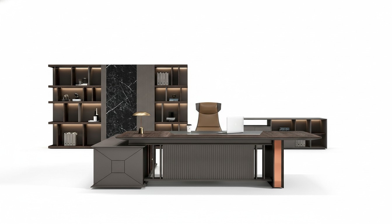 Eckschreibtisch Büro Einrichtung Chef Zimmer Möbel Design Schreibtische