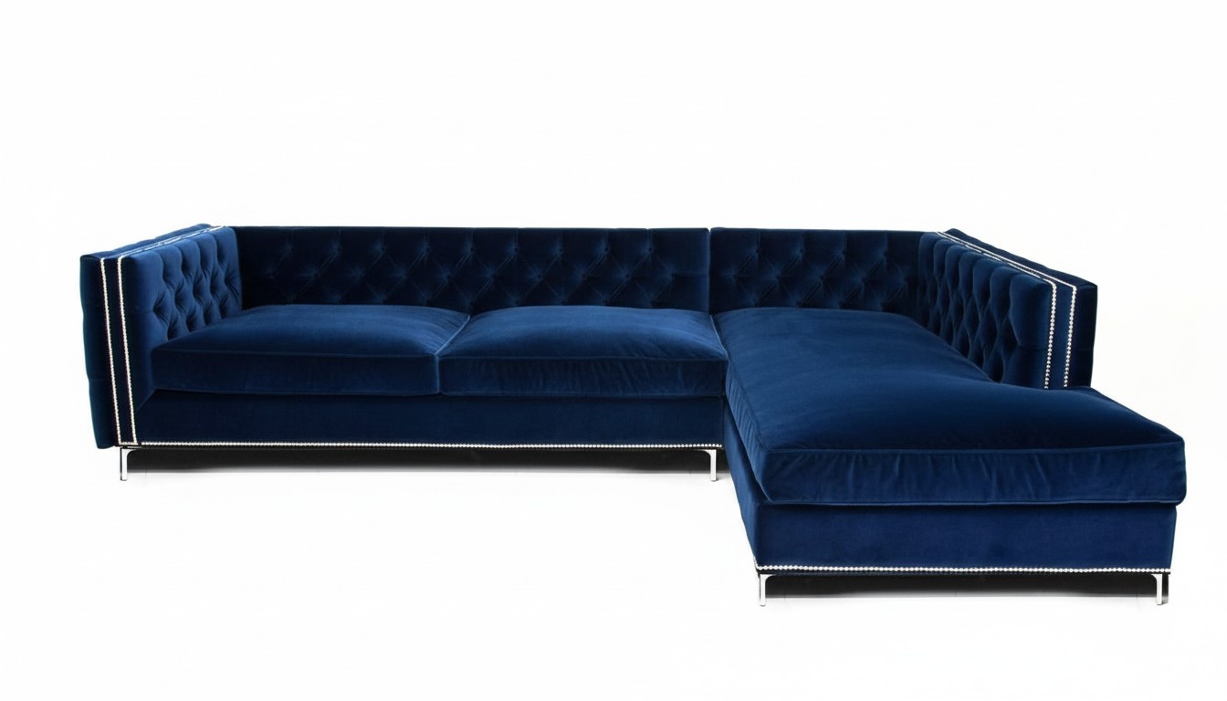 Ecksofa Blau Wohnlandschaft xxl Möbel Design Couch Eckgarnitur Polster big neu