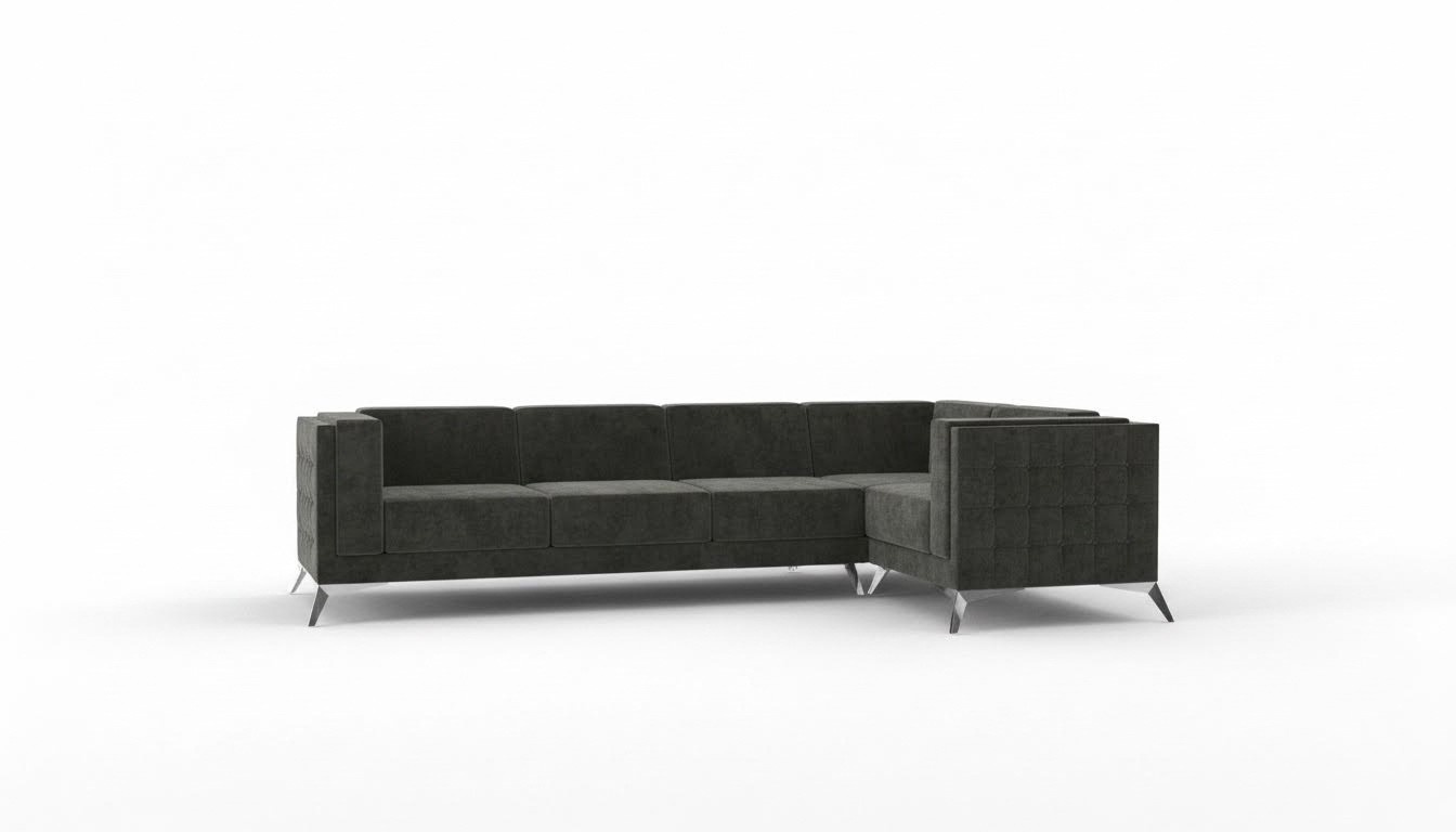Ecksofa Chesterfield Sofa Polstergarnitur Couch Wohnlandschaft L-form