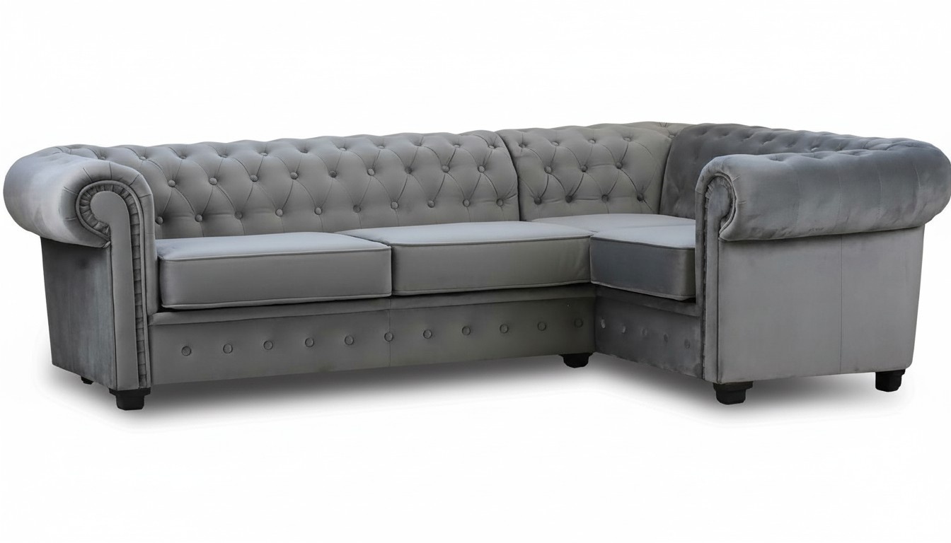 Ecksofa Couch Polster Möbel Luxus Möbel Einrichtung Samt Stoff Eckgarnitur