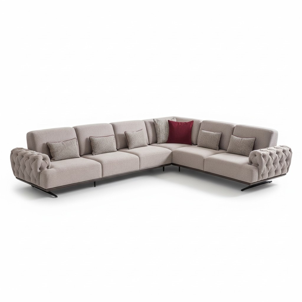 Ecksofa Design Möbel Eckgarnitur Stoffsofa Textil Eckcouch Möbel 355x280cm