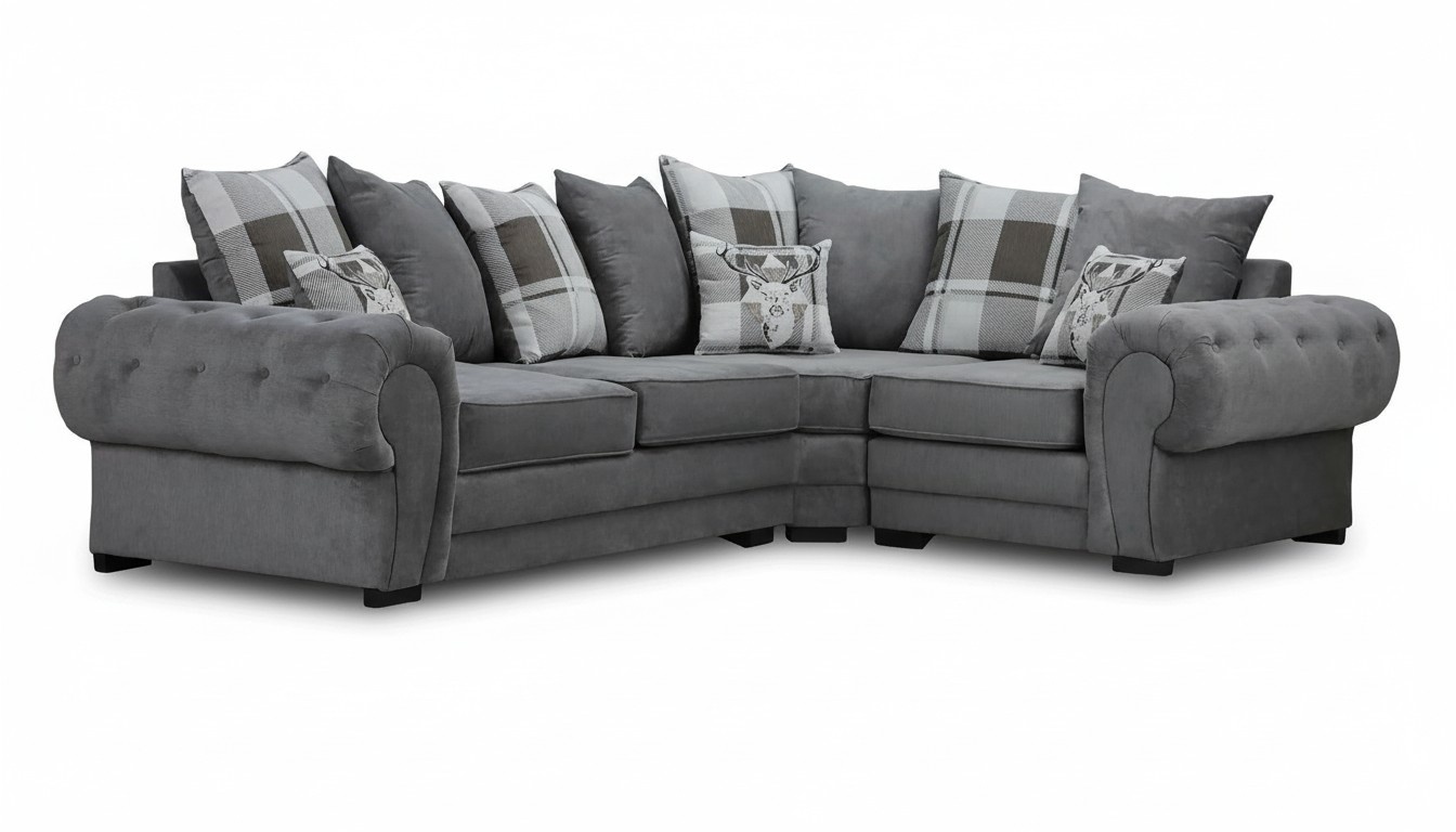 Ecksofa italienischer Stil Bequemes Design Sofa Polster Textil Wohnzimmer Stoff