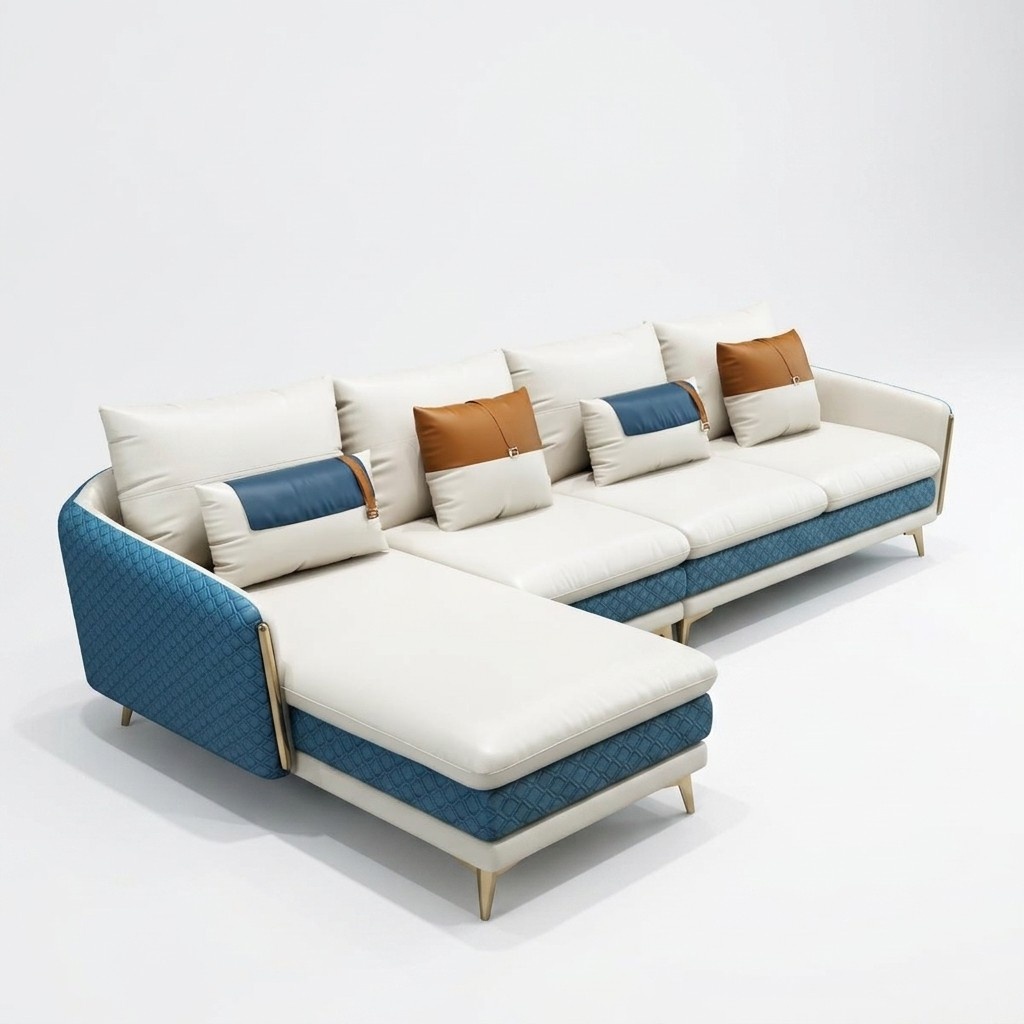 Ecksofa L-Form Modernes Sofa Ledersofa Ecksofa Polster Wohnlandschaft