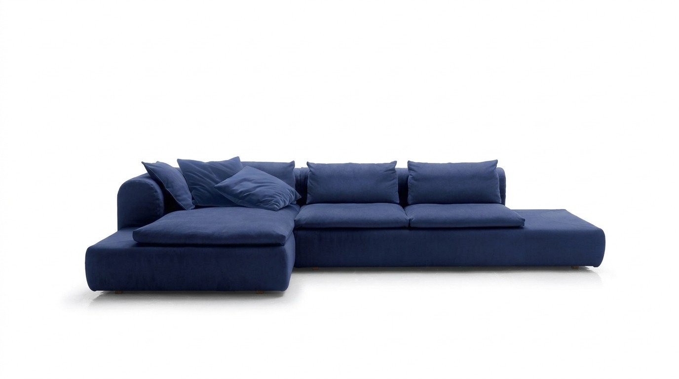 Ecksofa L-Form Möbel Blau Sofas Textil Couch Polsterung Couchen Sofa