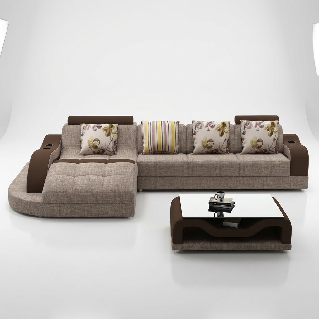 Ecksofa L Form Sofa Couch Polster Ecksofa Wohnlandschaft Textil Sofas Stoff neu