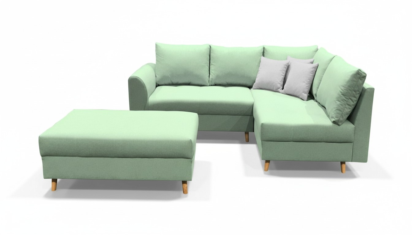 Ecksofa L Form Sofa Couch Polster Sofas Wohnlandschaft Stoffsofa Hocker