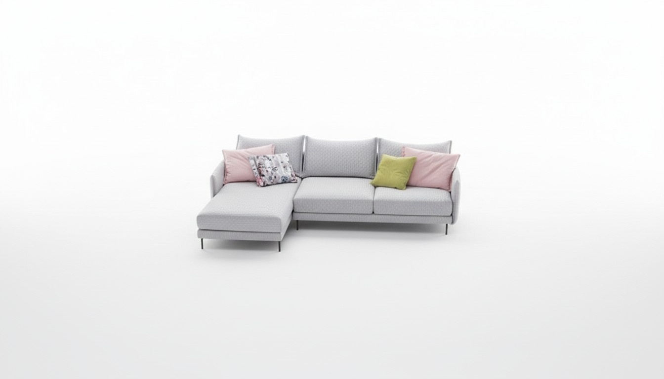 Ecksofa L-Form Stoff Couch Polster Sitz Sofa Textil Eck Italienisches Design Neu