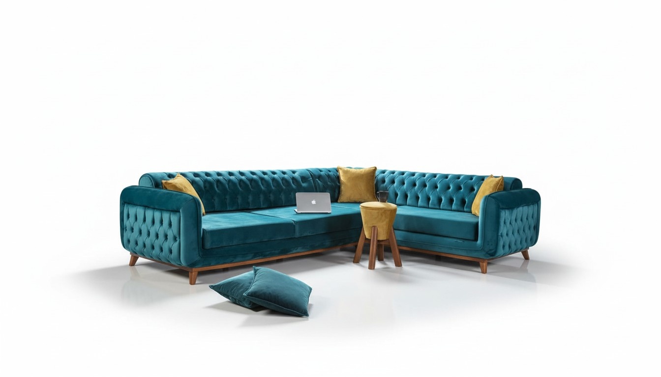 Ecksofa L-form Textil Luxus Sofa Wohnlandschaft Polster Couch Möbel