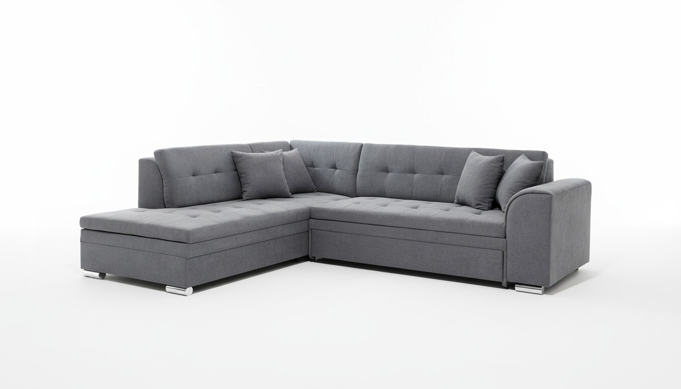 Ecksofa L-Form Wohnlandschaft Designer Sofa Couch Polster Sitz Garnitur Textil