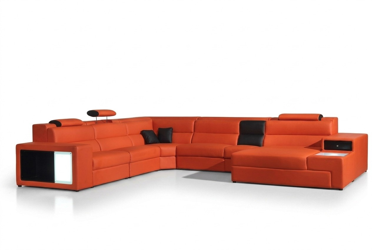 Ecksofa Ledersofa Big XXL U Form Wohnlandschaft Sofa Couch Garnitur