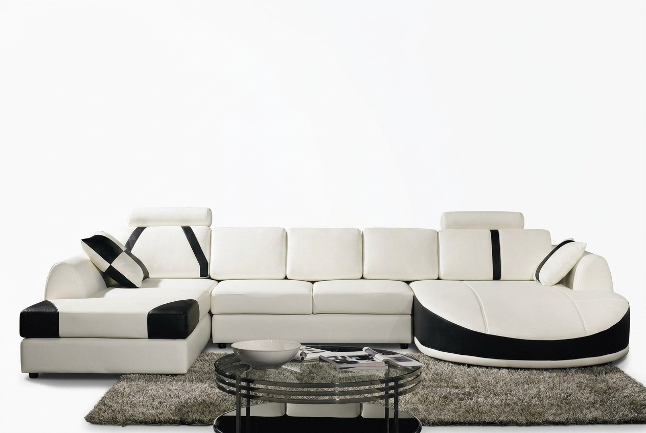 Ecksofa Ledersofa Polster Wohnlandschaft Couch Sofa Eckgarnitur U Form