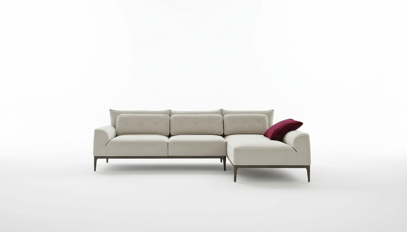 Ecksofa Moderne Design Grau Sofas Stoff L-Form Couch Wohnzimmer Sofa PRIANERA