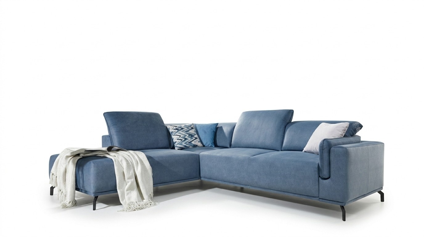 Ecksofa Schlafsofa Polster Eck Couch Sitz Polster Garnitur Bettkasten Stoff