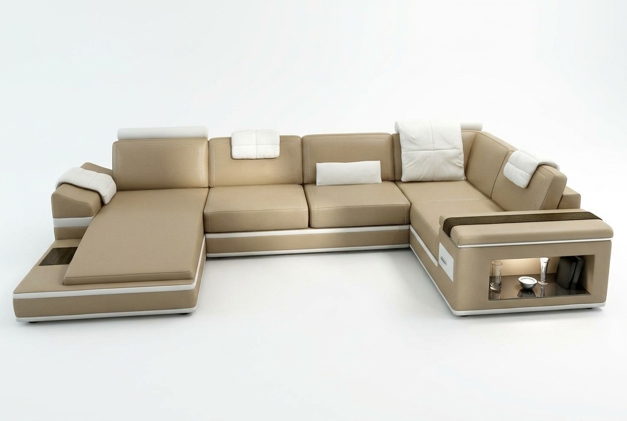 Ecksofa Sofa Couch Polster Leder Garnitur Wohnlandschaft Ecke Wohn