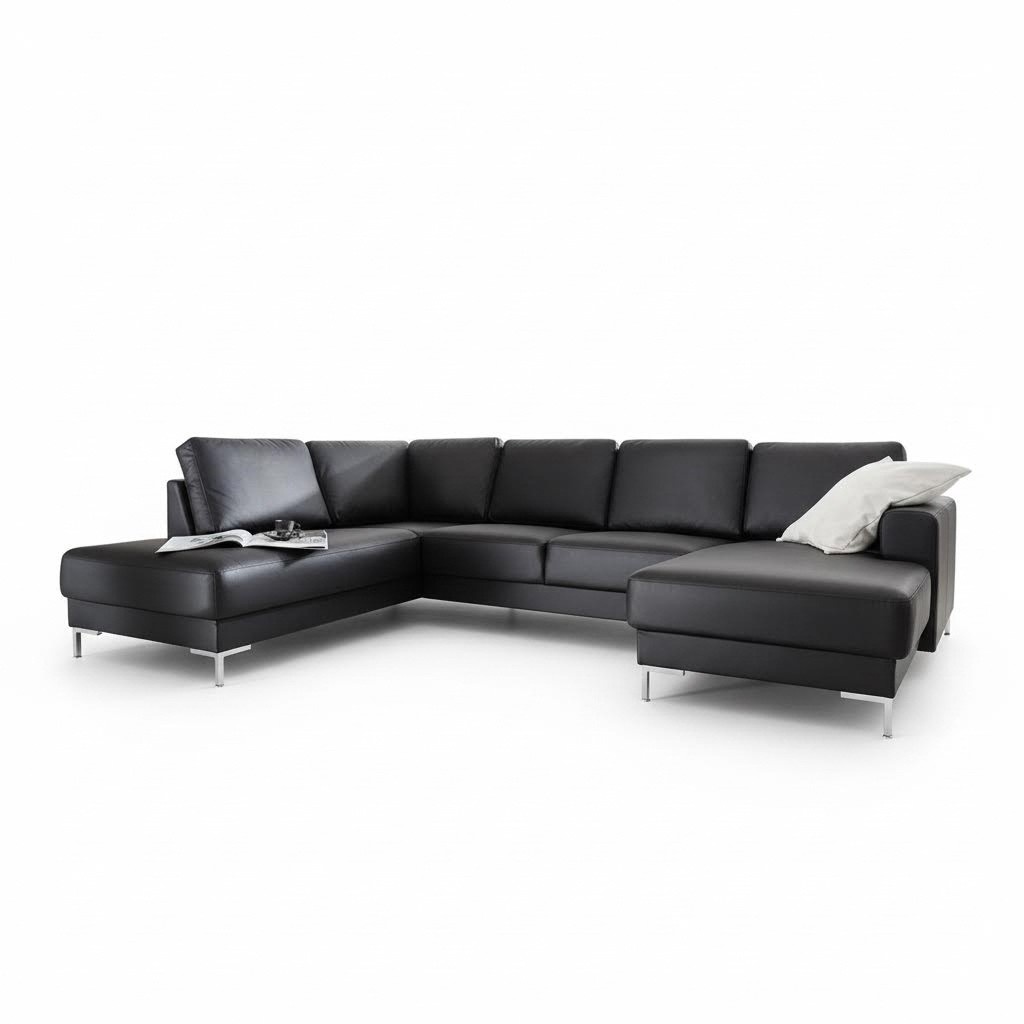 Ecksofa Sofa Couch Polster Wohnlandschaft Leder Eck Sofas Garnitur
