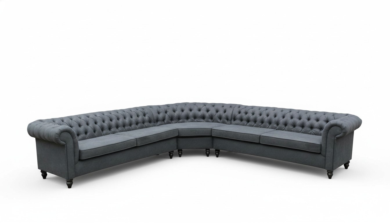 Ecksofa Sofa Design Chesterfield Couch Textil Stoff Wohnlandschaft