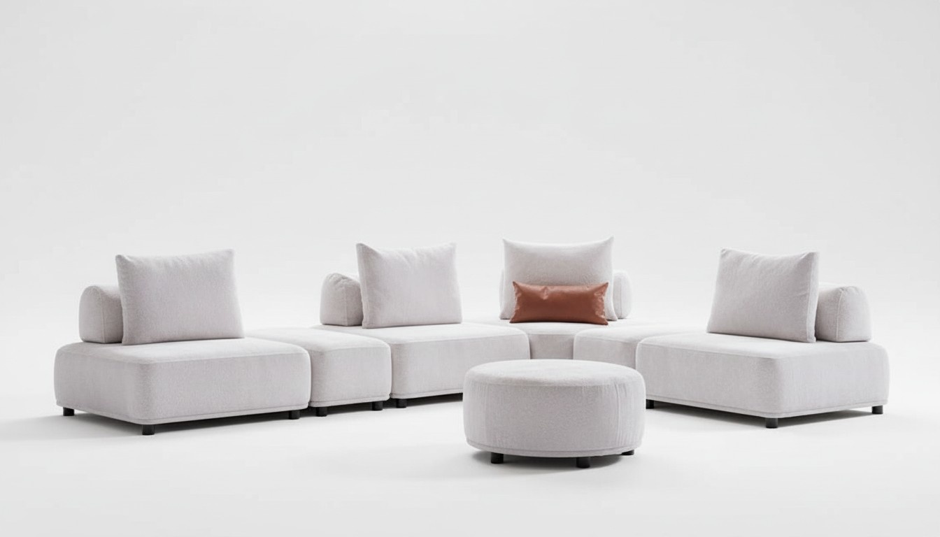 Ecksofa Stoff L-Form Couch Design Polster Textil Eck Wohnlandschaft Bettfunktion