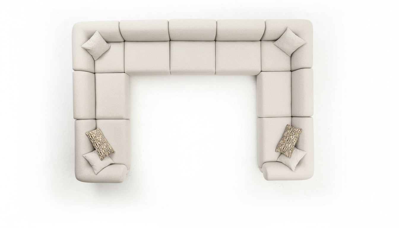 Ecksofa U-Form Luxus Wohnzimmer Stil Modern Polstersofa Textil