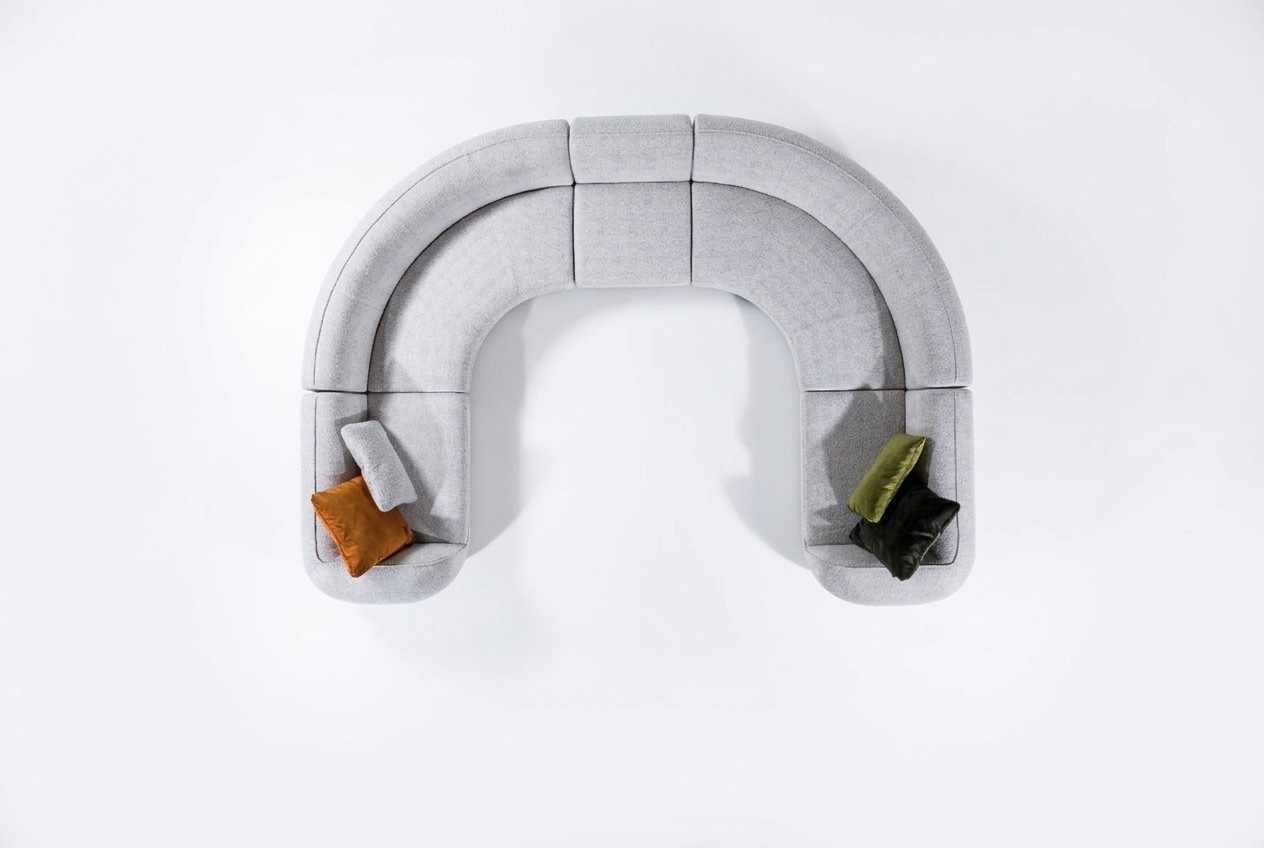 Ecksofa U-Form Textil Luxus Design Wohnzimmer Polster Ecksofa Set Modern