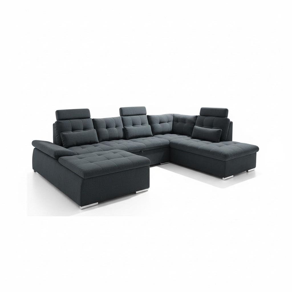 Ecksofa UForm Sofa Wohnlandschaft Garnitur Polster Bettfunktion Schlafsofa
