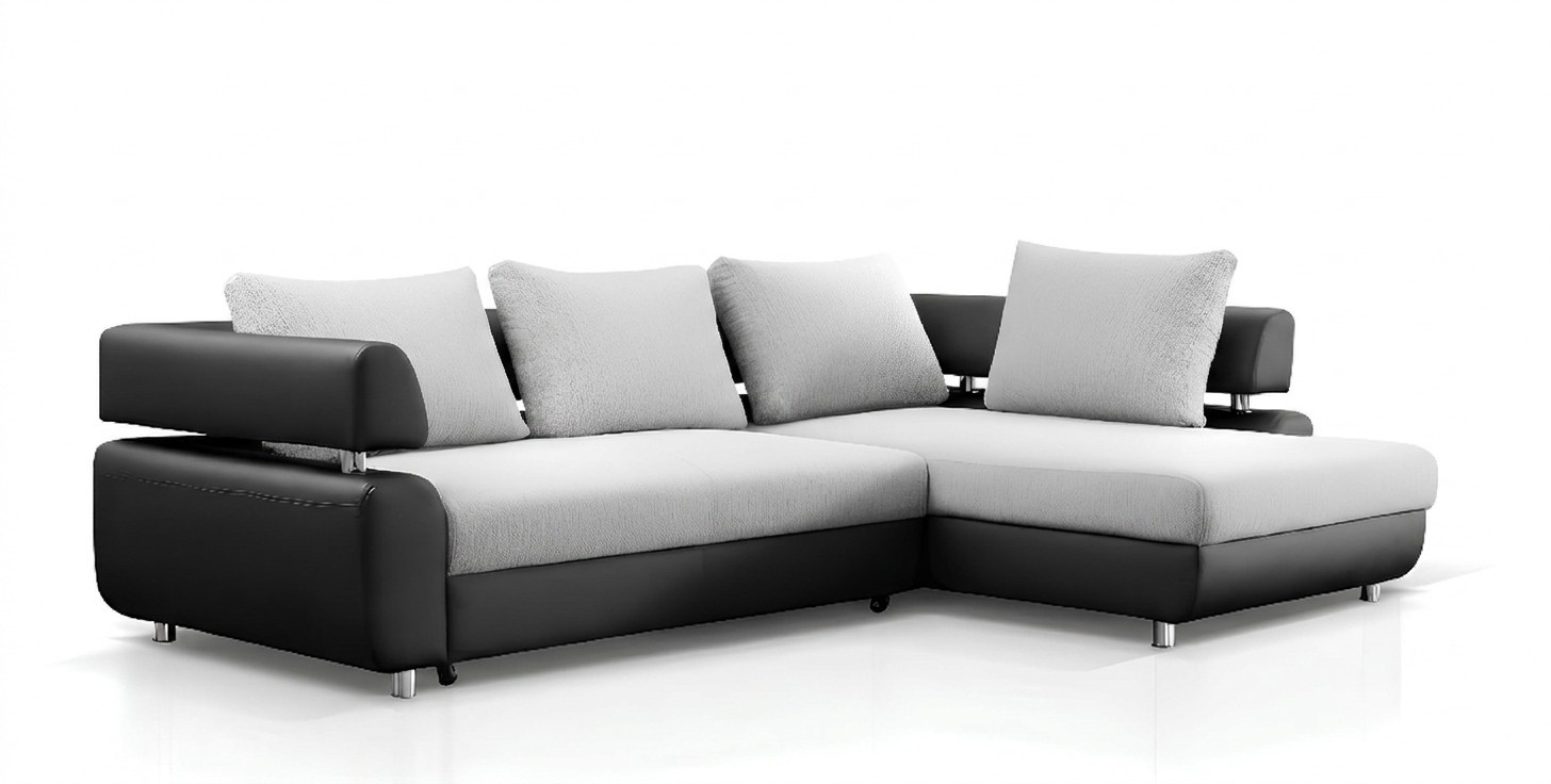 Ecksofa Wohnlandschaft + Bettfunktion Sofa Ecksofa Couch Ecke Polster Garnitur