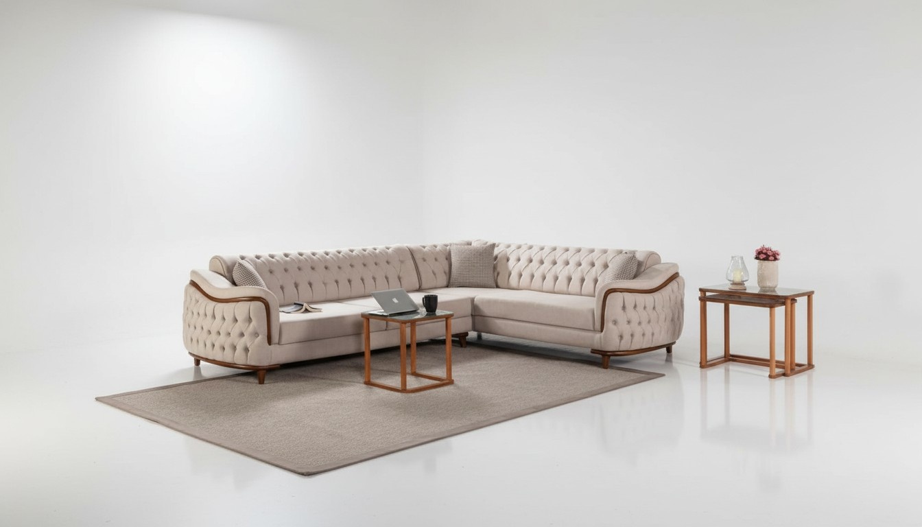 Ecksofa Wohnlandschaft Chesterfield Couch Polster Sofa Couchen Möbel