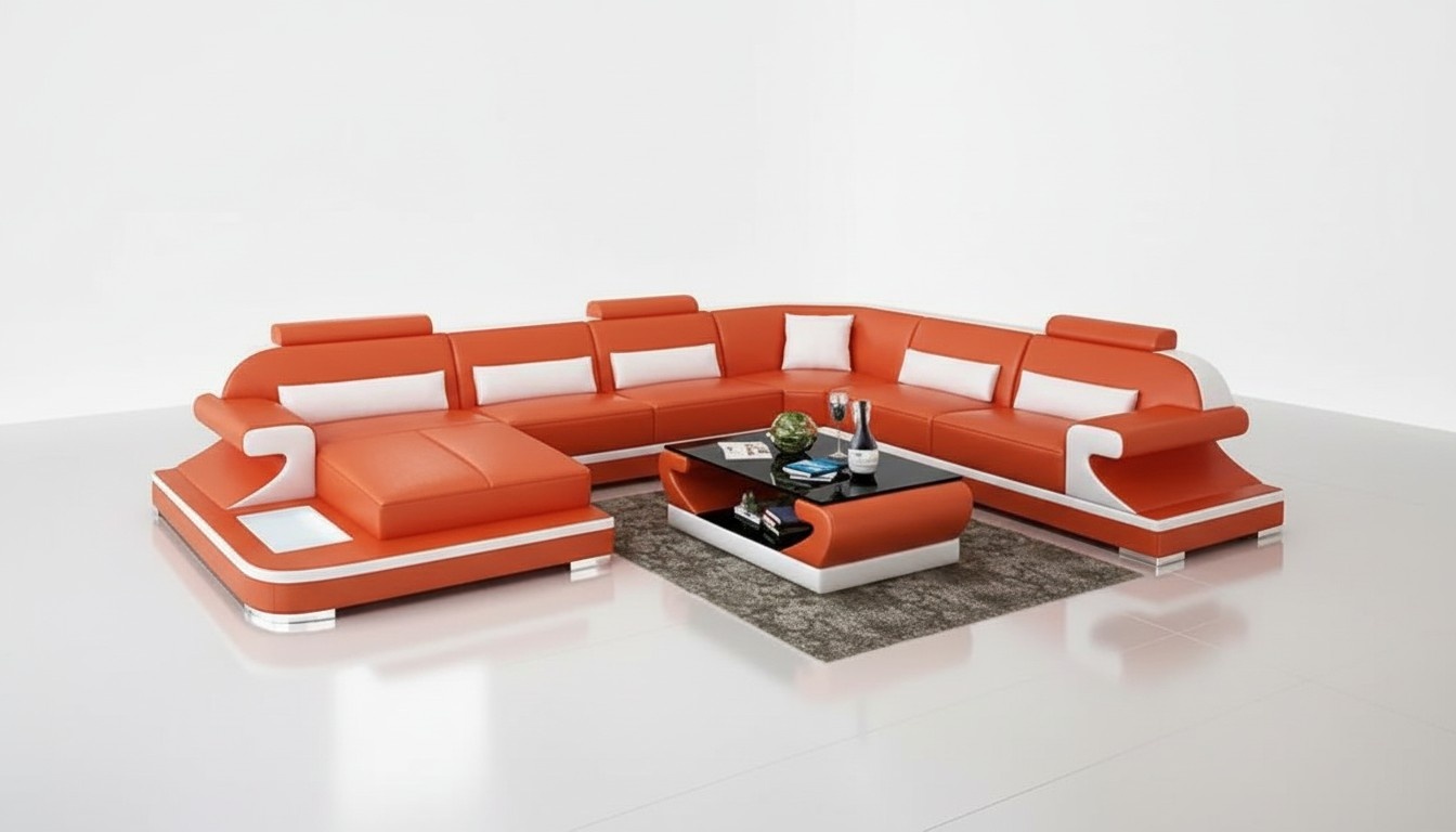 Ecksofa Wohnlandschaft Eckcouch Eckgarnitur Sofa LForm Ledersofa Couch Polster