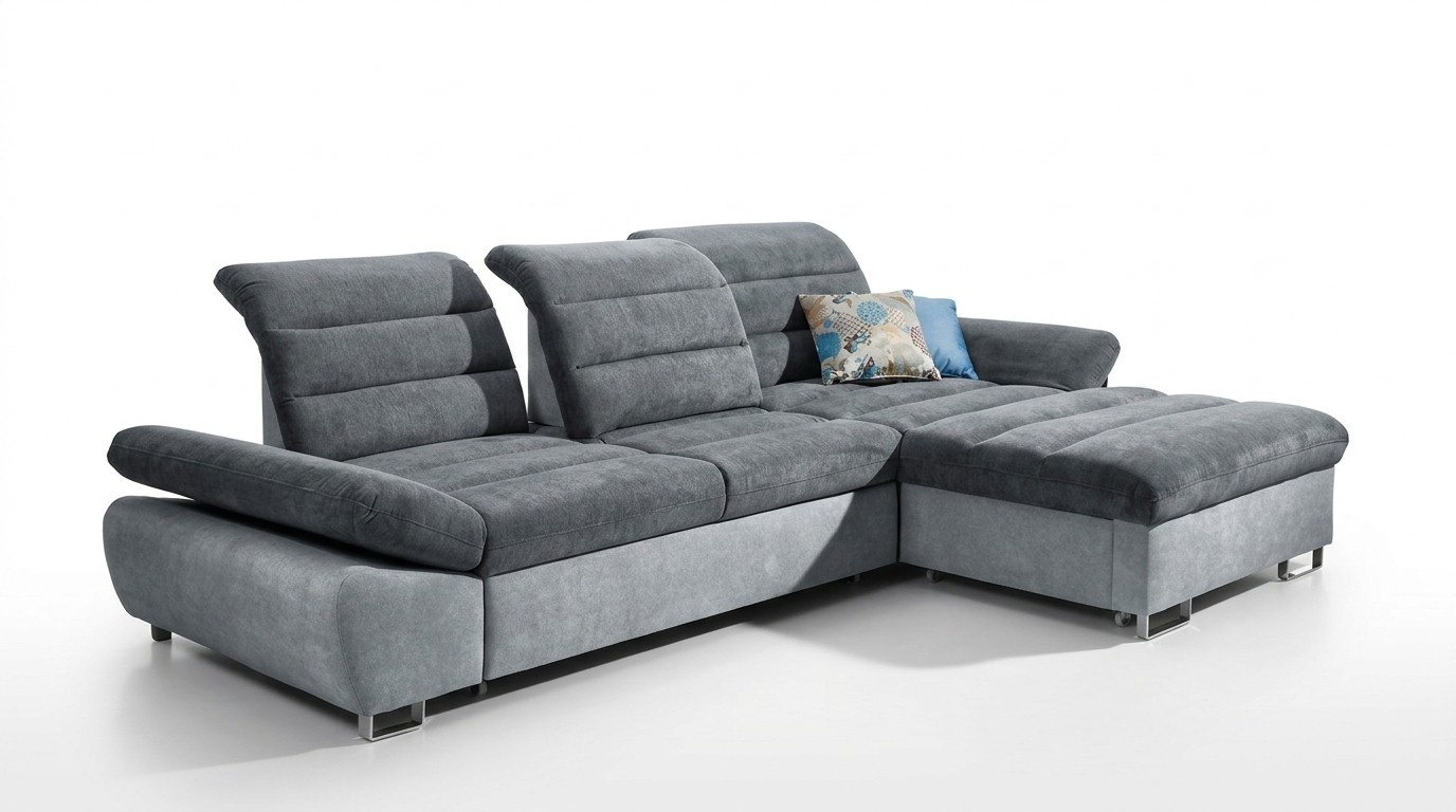 Ecksofa Wohnlandschaft Moderne Textil Eck Couch Garnitur Polster Ecke