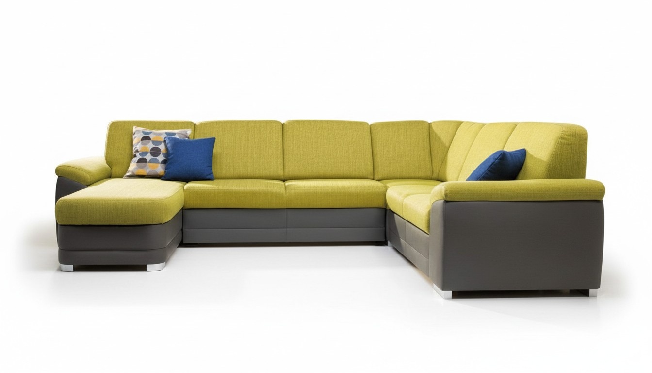 Ecksofa Wohnlandschaft Sofa Couch Polster Eck Garnitur U Form Stoff Sofas