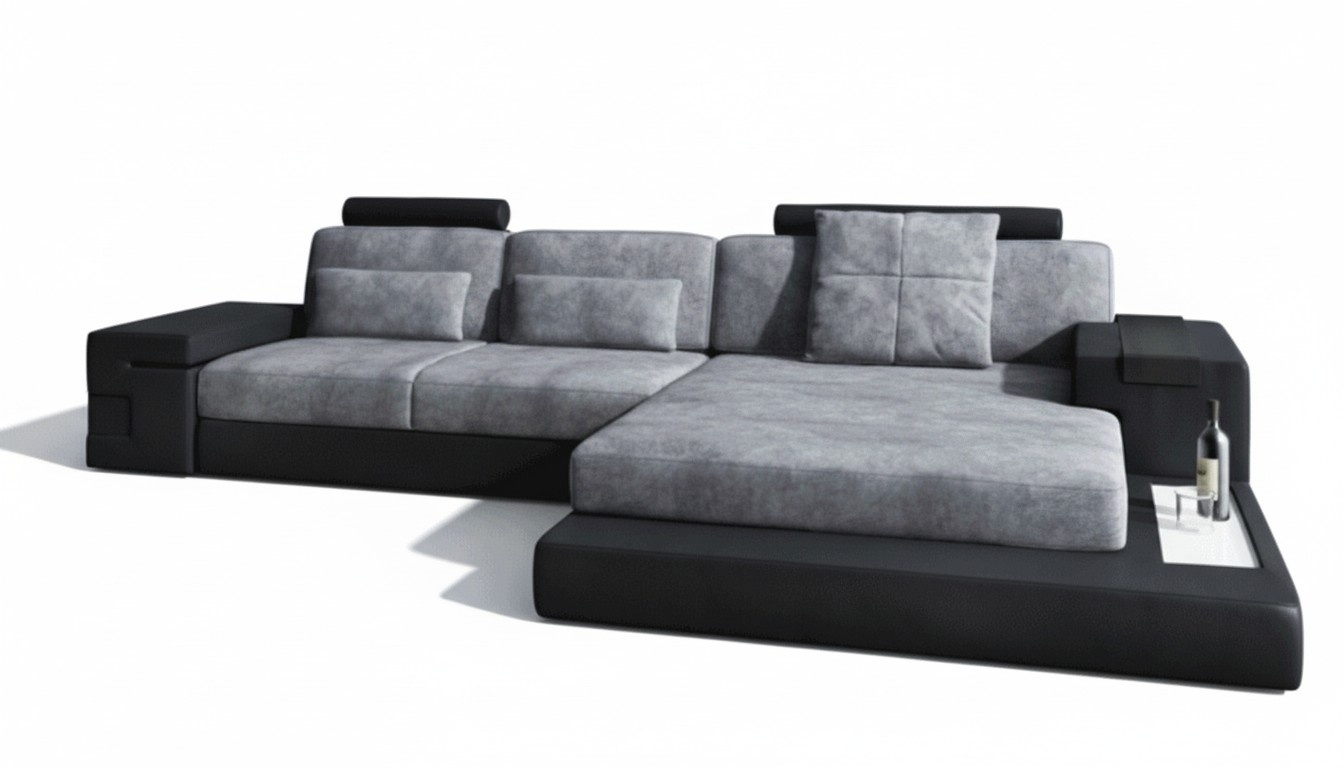 Ecksofa Wohnzimmer L-Form Polster Sofa Leder Design NEU Modern