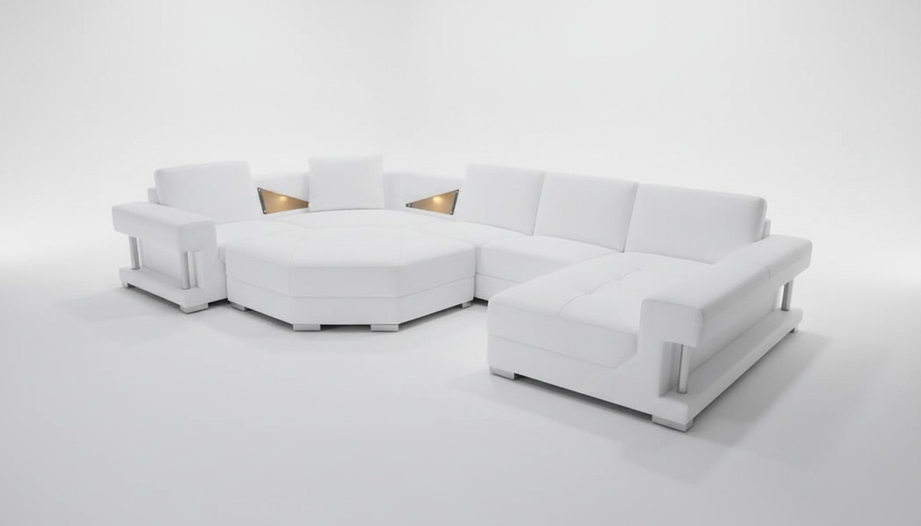 Ecksofas U Form Modernes Polster Wohnzimmer Möbel Ecksofa Ledersofa Design Sofa