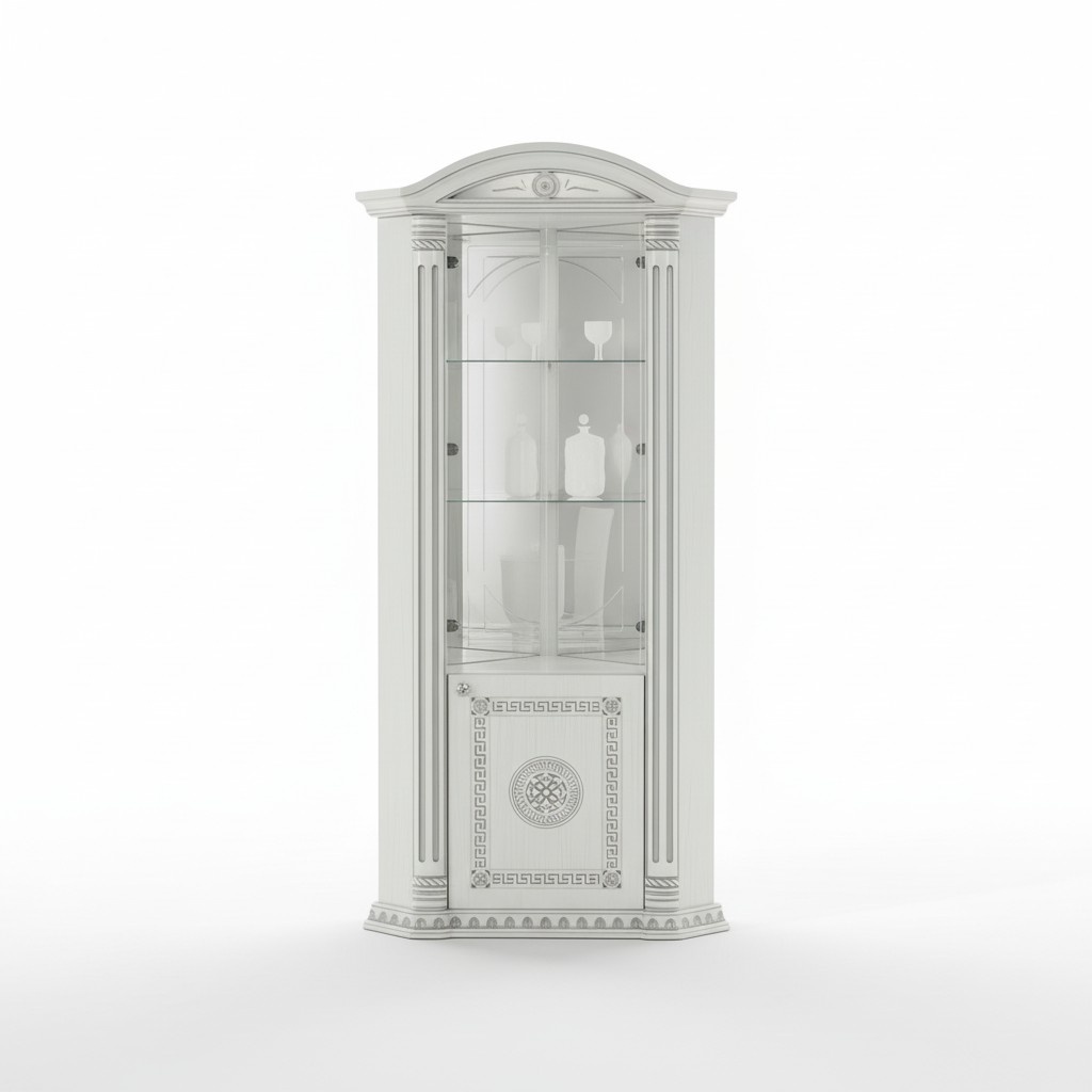 Eckvitrine Vitrine Anrichte Eck Vitrinen Luxus Glas Schrank Schranke Holz Design