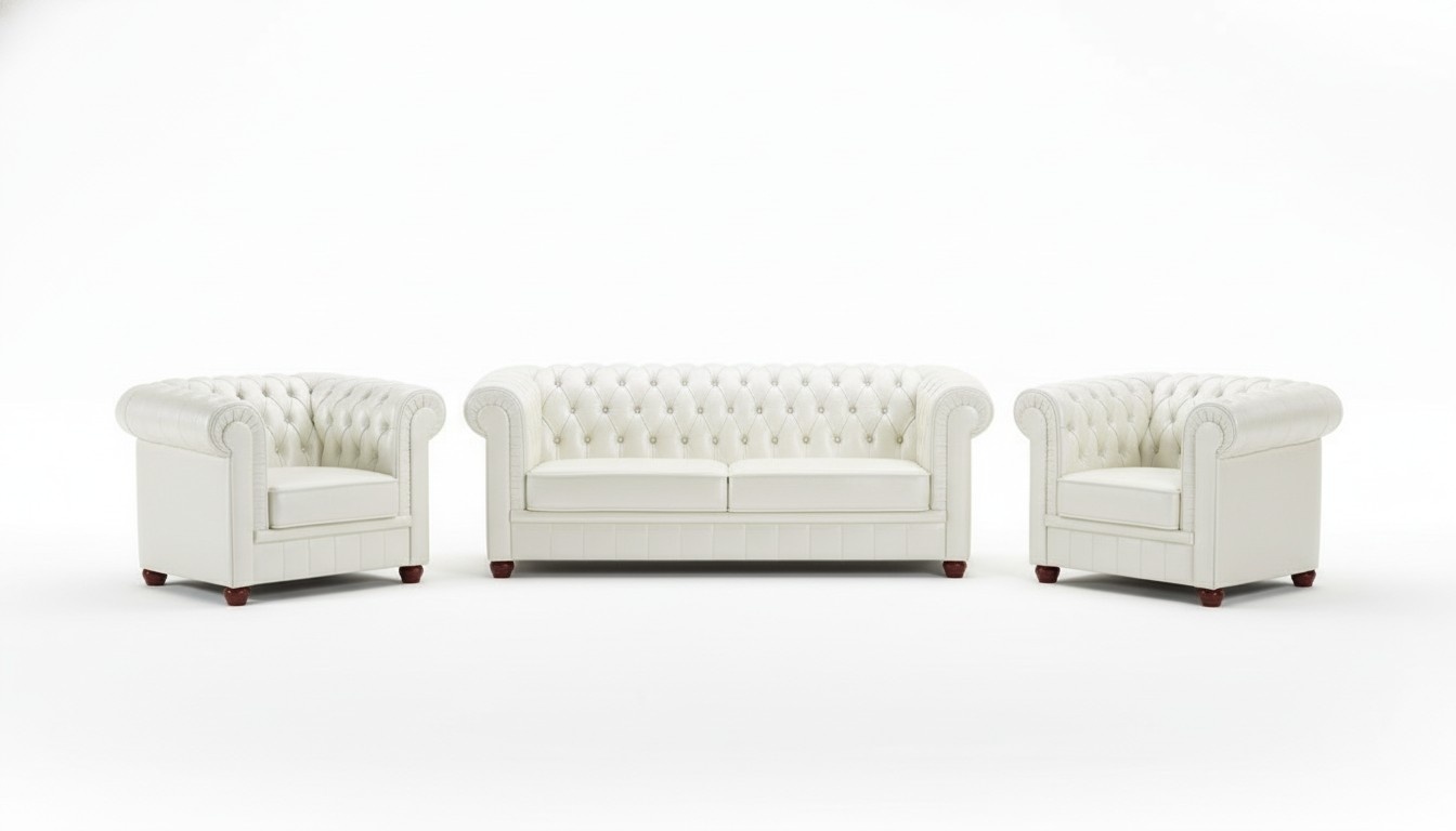 Edle Designer Polster Couch Luxus Chesterfield Sitz Garnituren 100% Leder Sofort