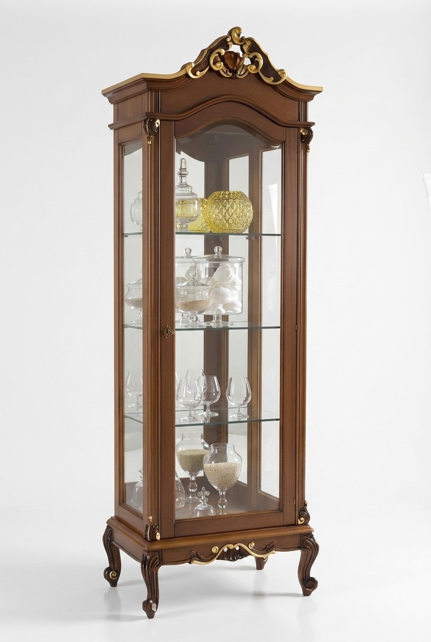 Edle Vitrine Antik Stil Barock Rokoko Klassisch Wohnzimmer Glas Schrank