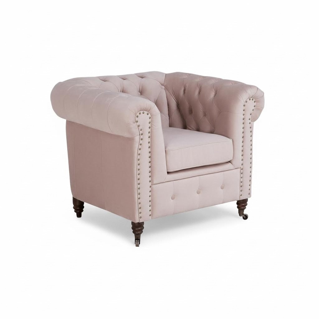 Edler Design Chesterfield Polster Sessel Fernseh Sitz Club Lounge Textil Leder