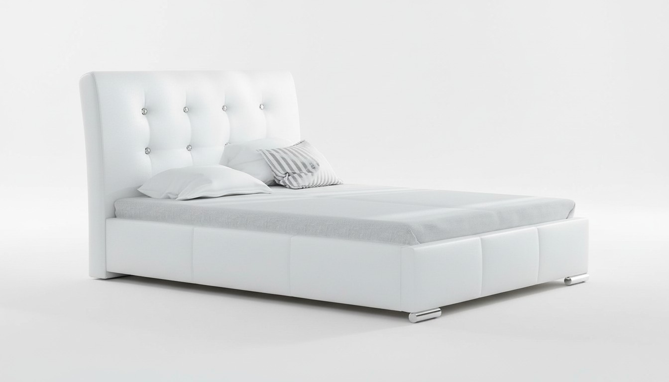 Ehebett Bettrahmen Betten Polsterbett Doppelbett Weiß Polyester Zeitgenössisch