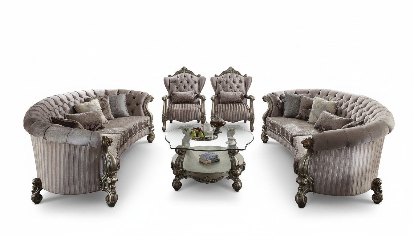 Einzigartiger Satz Chesterfield Luxus Möbel 4tlg. 2x rundes Sofa + 2x Sessel