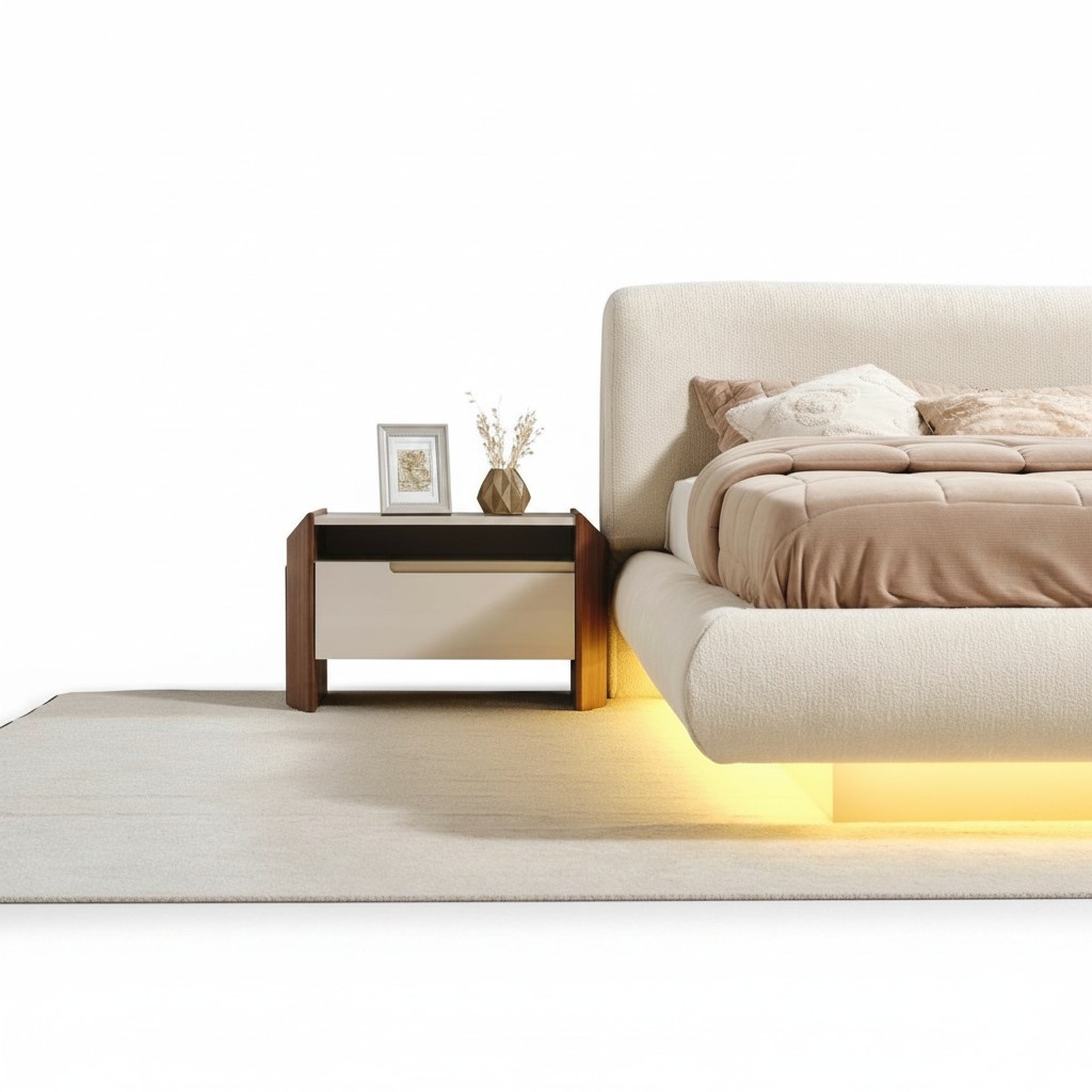 Elegante beige Holz Nachttische im zeitlosen Design