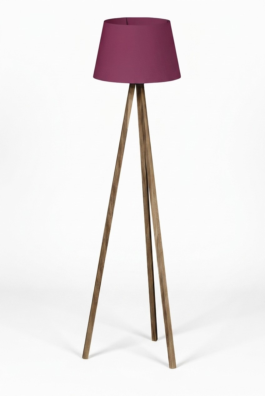 Elegante Lila Holz Stehlampe im modernen Design