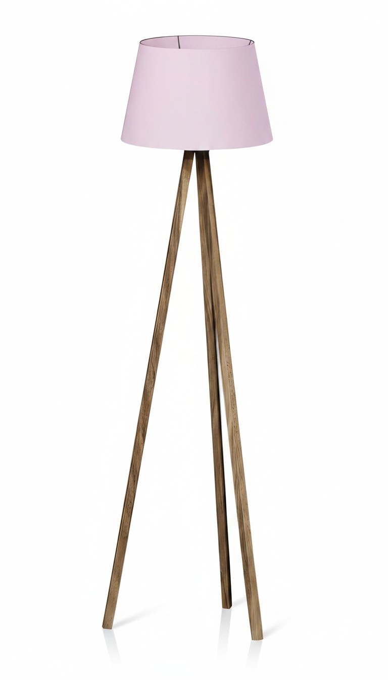 Elegante rosa Holz Stehlampe im romantischen Stil