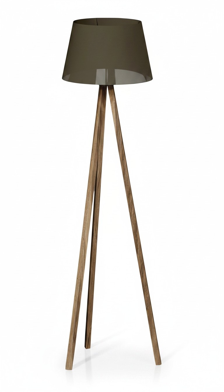 Elegante schwarze Stehlampe aus Holz modernes Design
