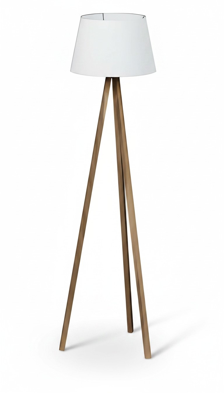 Elegante weiße Stehlampe aus Holz im zeitlosen Design
