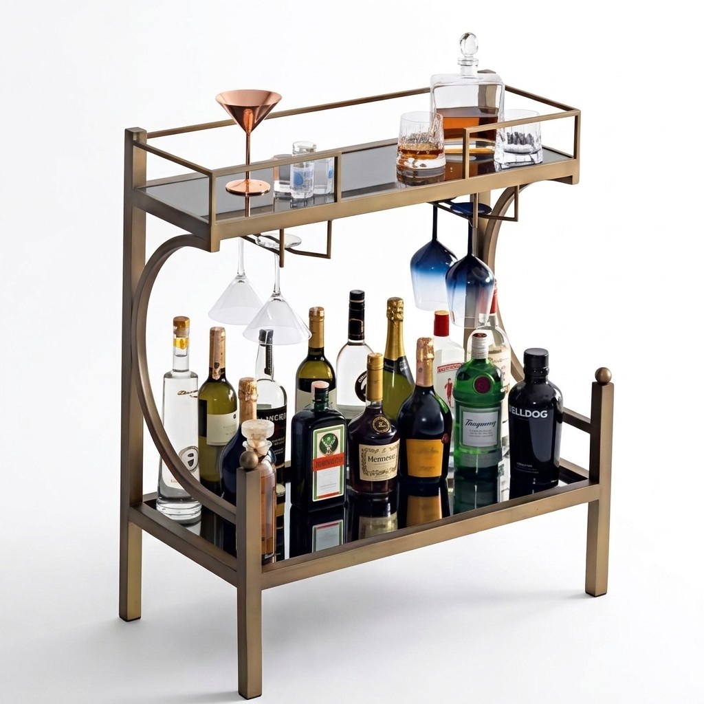 Eleganter Bar Tisch mit Marmorimitation – stilvoll servieren Barschrank