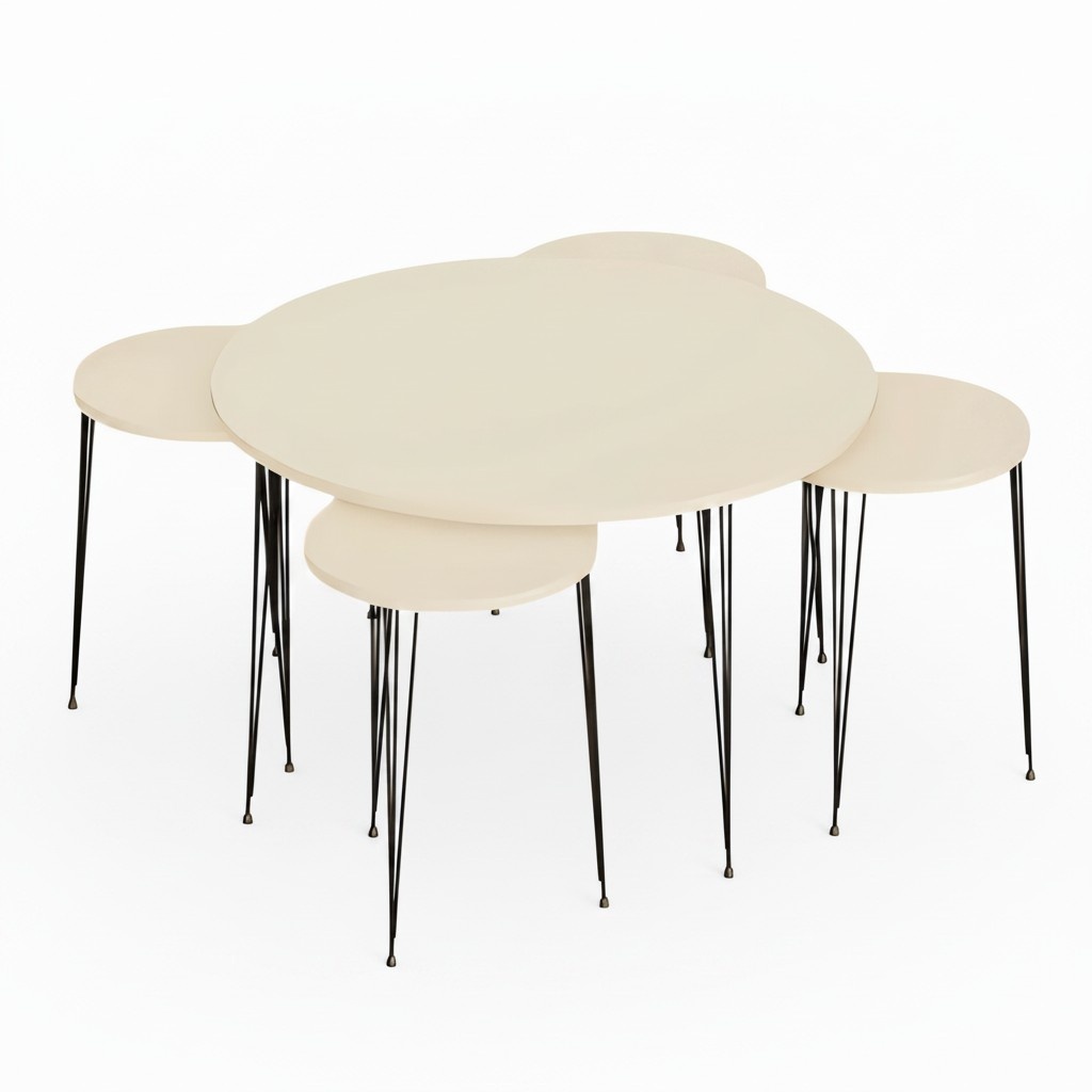 Eleganter Beistelltisch aus Holz in Beige für modernes Wohnzimmer