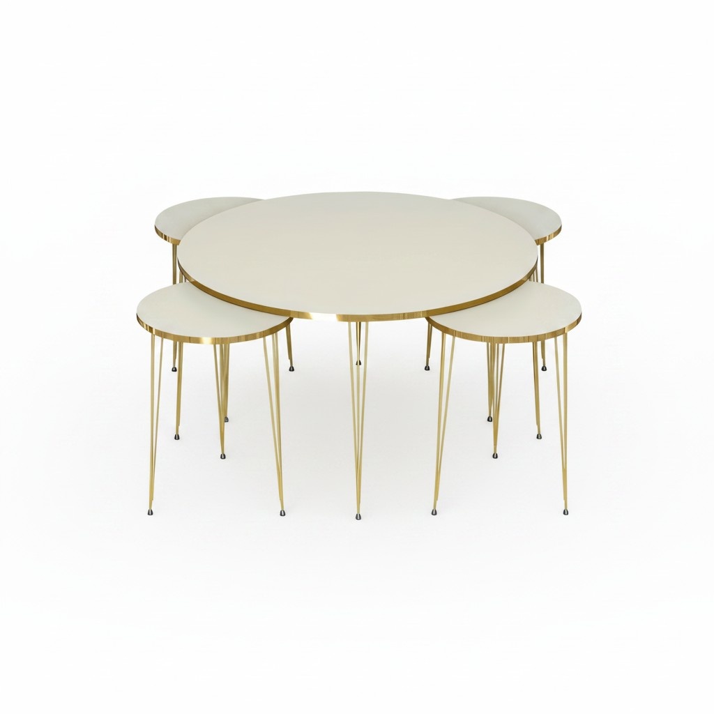 Eleganter Beistelltisch aus Holz in Beige mit modernem Design