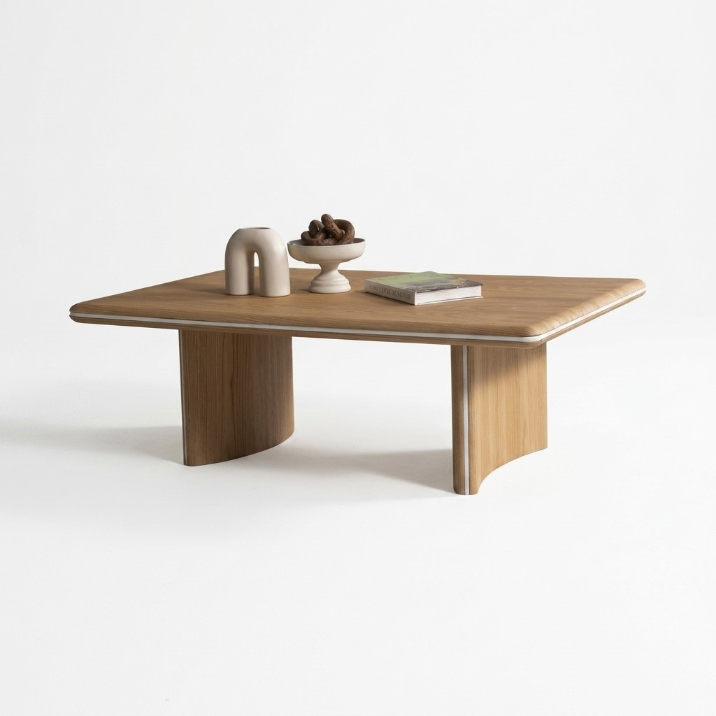 Eleganter brauner Couchtisch aus Holz im klassischen Stil