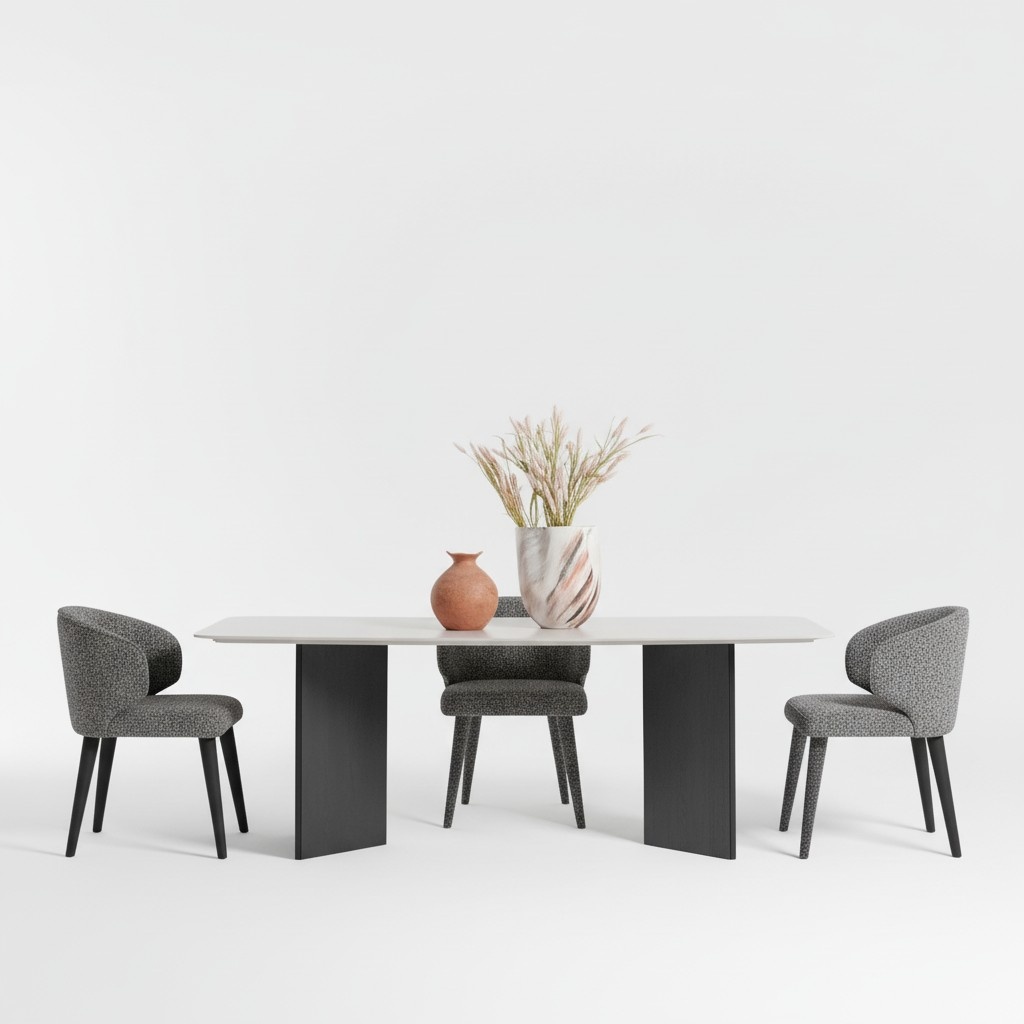 Eleganter Esstisch aus Holz in Beige, moderner Stil