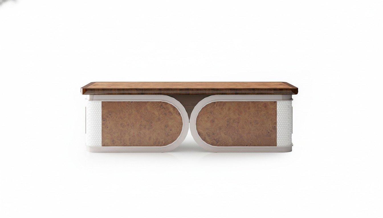 Eleganter Holztisch in Braun für modernes Home-Office